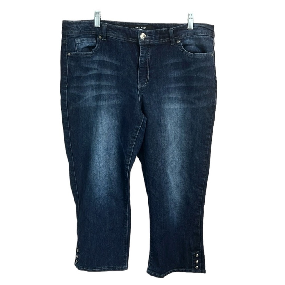 Nine West Embroidered Crop Jeans